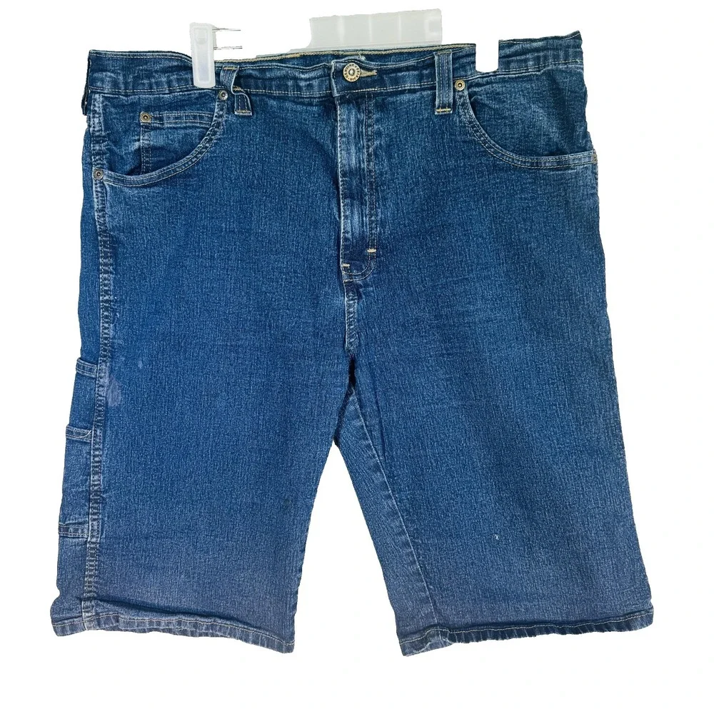 Dickies Shorts Mens 38 Blue Cargo Relaxed Fit Stretch Denim 11 Inseam Pockets